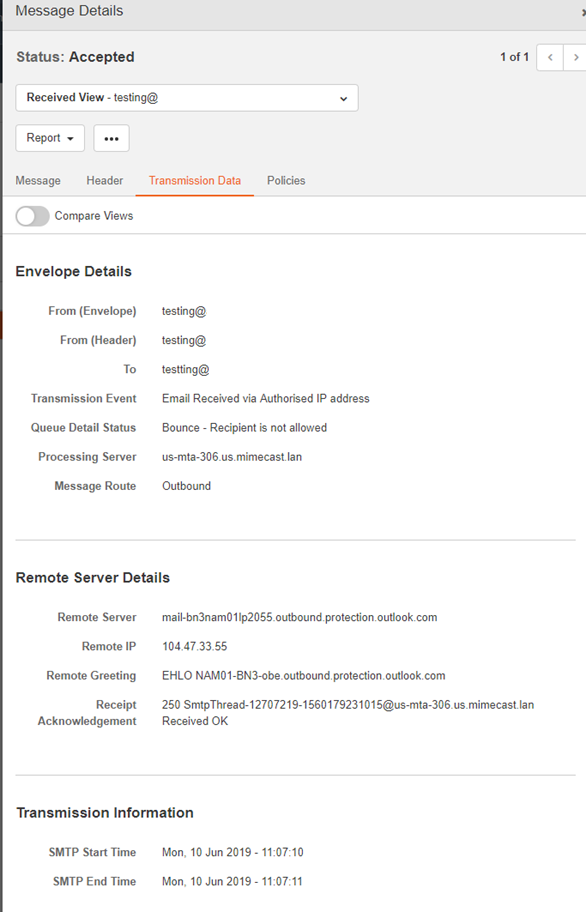 Mimecast Spoof Attempt
